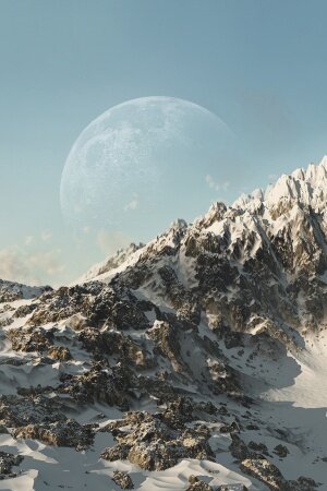 Planets Skies Snow Mobile Wallpaper