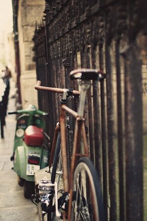 Bicycle fence street Mobile Wallpaper