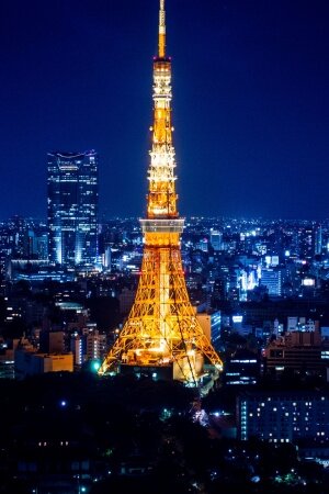 Tokyo Tower At Night Mobile Wallpaper