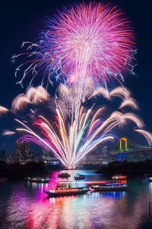 Download Tokyo Fireworks Mobile Wallpaper
