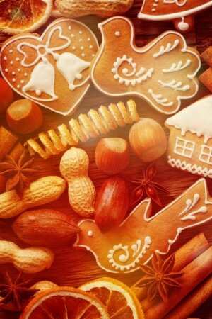 Christmas Gingerbread Cookies Mobile Wallpaper