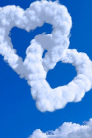 Clouds Hearts Love Mobile Wallpaper