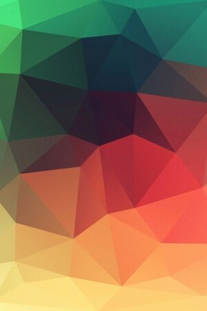 Yellow To Green Polygons Mobile Wallpaper
