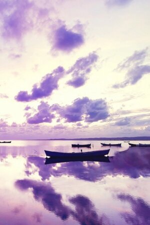 Purple Sunset in Ocean Mobile Wallpaper