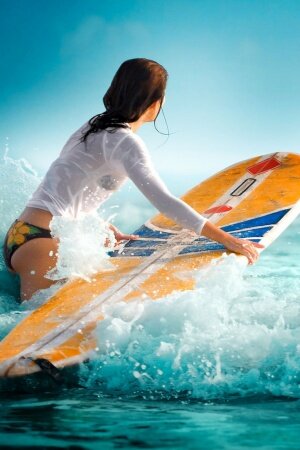 Surfer Girl Mobile Wallpaper