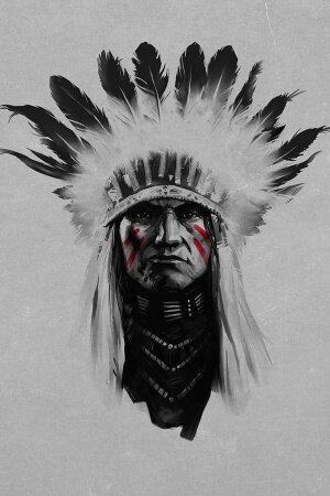 Indian chief minimalism Mobile Wallpaper