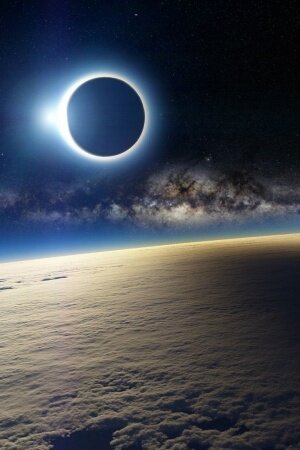 Solar Eclipse from Space Mobile Wallpaper