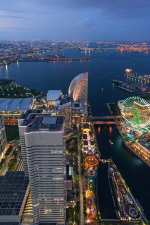Aerial View Of Yokohama Mobile Wallpaper