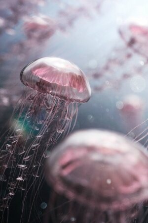 Jellyfish Digital Artwork Mobile Wallpaper