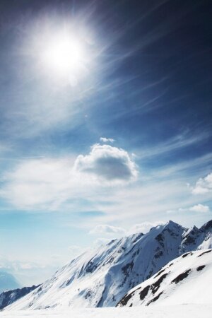Sunny Snowy Mountains Mobile Wallpaper