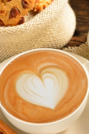 Heart On Coffee Foam Cinnamon Mobile Wallpaper